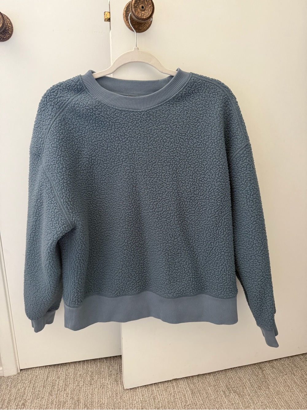 Everlane Blue Sherpa Crewneck Sweater